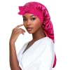 bonnet de couchage en satin pour femmes, longue queue tressée, bonnet de nuit, couvre tête, bonnet de douche pour sauna, bonnet de bain