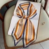 foulard en soie imprimé bleu pour femmes, bandeau cheval en satin doux, foulard biseauté, hijab de bureau, sac, rubans, cadeau