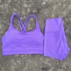 ensemble de vêtements de yoga 2 pièces, ensemble short de sport pour femmes, soutien gorge croisé dans le dos, haut, short taille haute, costume de fitness, survêtement d'entraînement de course