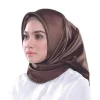 foulard carré en satin de soie 90 pour femme musulmane, couleur unie, châles hijab, mode simple, turban islamique