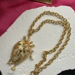 Broche de collier personnalisée en laiton et or, style européen et américain, rétro, robuste, incrusté de diamants