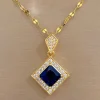 ensemble de bijoux à géométrie exquise, collier carré, boucles d'oreilles, breloques pour dames, ensemble d'accessoires de mariée à la mode, cadeau romantique