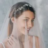 1 couche simple voile de mariée mariage voile de mariée couverture visage voile blanc ivoire sans un peigne accessoires de mariage