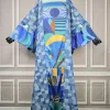 robe caftan en denim à manches volantées pour femmes, mode africaine, décontracté, europe, haute qualité, adt, longue abaya, printemps, offre spéciale, nouveau