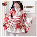 Kimono japonais Yukata pour filles, Costume Haori imprimé Floral, jolie robe Lolita pour femmes, Costume de Cosplay de demoiselle d&rsquo;honneur d&rsquo;halloween