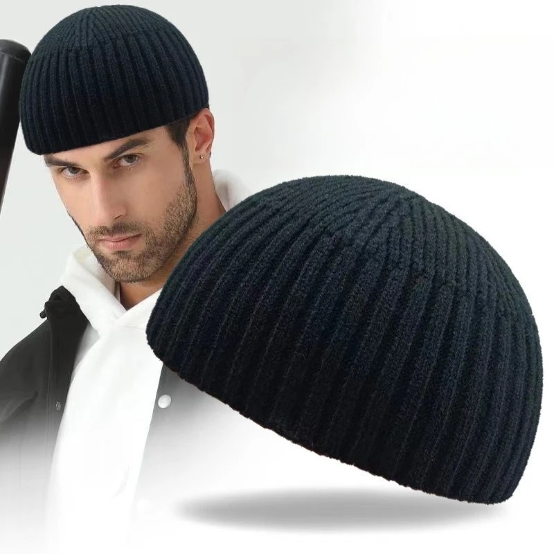 Chapeaux musulmans pour hommes, chapeau de Melon tricoté en pur coton, Hijab élégant de haute résistance, casquettes de prière Eid Ramadam, printemps et hiver Chapeaux musulmans pour hommes, chapeau de Melon tricoté en pur coton, Hijab élégant de haute résistance, casquettes de prière Eid Ramadam, printemps et hiver