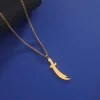 eueavan islamique imam ali zulfiqar épée pendentif collier en acier inoxydable calligraphie arabe colliers musulmans bijoux religieux