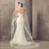 voile de mariage long à bords en dentelle pour patients luxueux, blanc/ivoire avec peigne, tulle, une couche, 3 mètres, accessoire de mariée