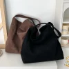 Sac sous les bras en tissu tweed pour femme, sac à main solide, sac à main initié, grande capacité, décontracté, utilisation 03 et bureau, mode