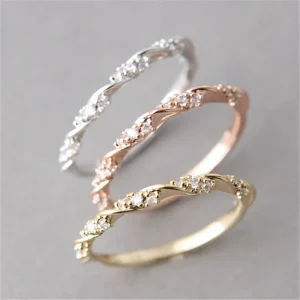 Bagues fines tendance pour femmes, incrustées de zircone, délicates, anneaux assortis, cadeau à la mode pour filles, bijoux DZR021