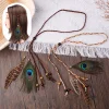 bandeau femme mode bandeau indien chapeaux plume coiffure cheveux accessoires giftretro boho paon plume tressé corde