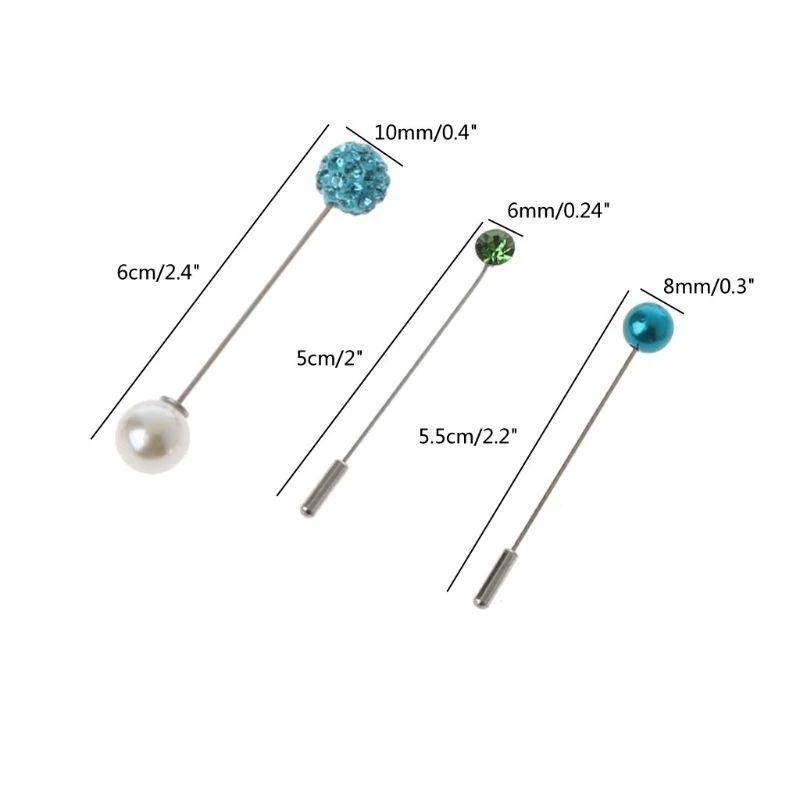 e21f exquise colorée broches revers à cristal 12 pcs hijab ningles sécurité perle sécurité broche écharpe clip