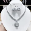 ensemble collier et boucles d'oreilles de luxe en zircon à la mode combo de bijoux élégants pour femmes