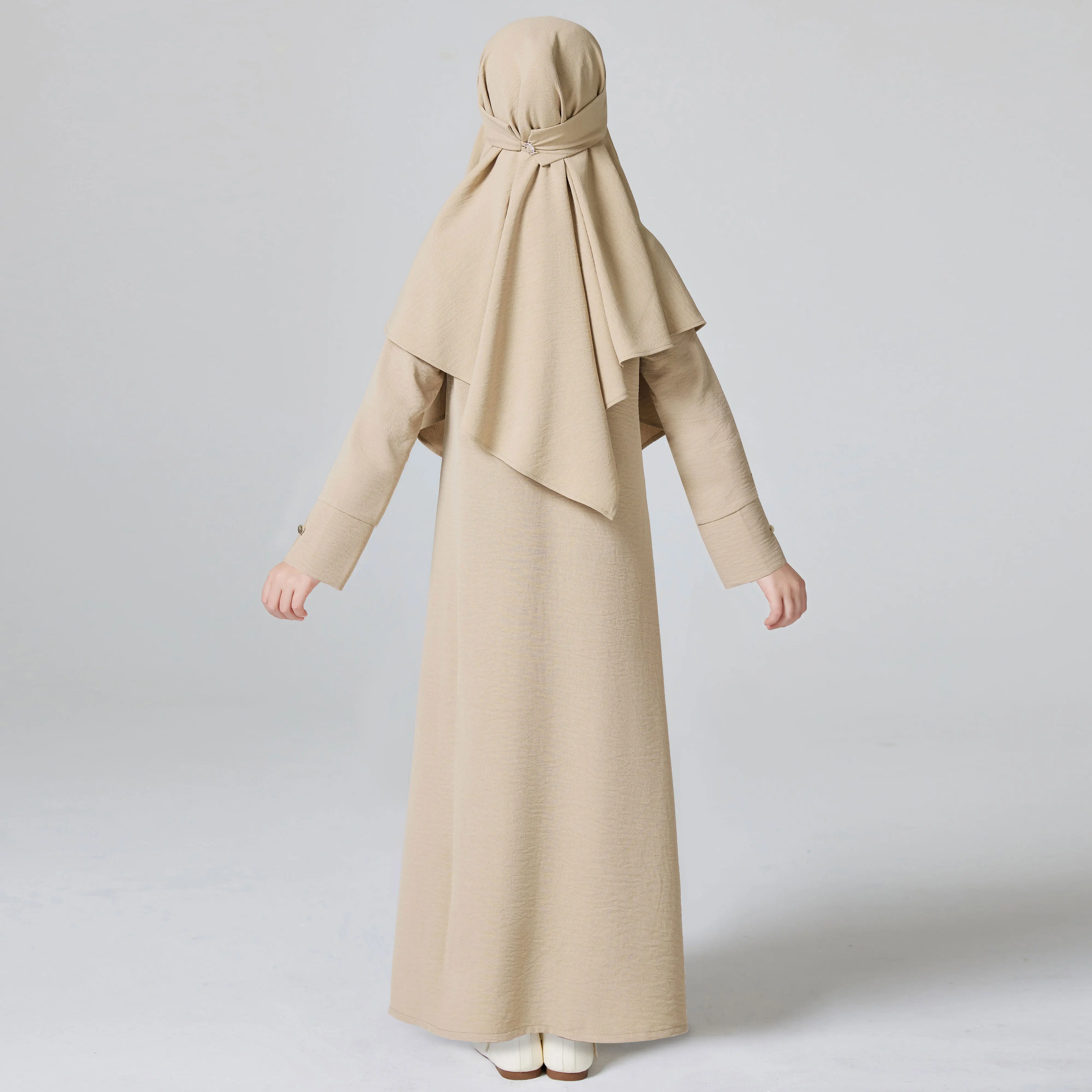 Abaya Ramadan Kebaya filles 2 pièces tenues musulmanes, robe à manches longues + ensemble Hijab, enfants Abayas filles dubaï Khimar