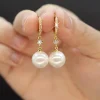 boucles d'oreilles en perles d'eau douce naturelles pour femmes, argent 2025, simple, classique, patients, mariage, bijoux de luxe, nouveau, 925