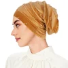femmes extensible perles turban chapeau musulman islamique intérieur hijab casquettes foulard bonnet perte de cheveux chimio casquettes bandeau turbante mujer