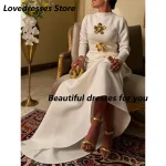 Robe de soirée élégante à col haut pour femmes, manches longues, paillettes, fleurs, sirène, robe de bal, robes de soirée personnalisées