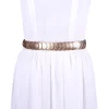 ceinture de taille extensible pour femmes, or et argent, avec pièce entièrement en métal déco