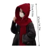 Écharpe à capuche début d'automne écharpe chapeaux mode oreille protecteur bonnets utile cache oreilles casquette hiver épaissir articles femmes cou écharpe