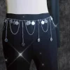 ceinture de danse du ventre personnalisée, chaîne de taille, petite chaîne en métal ondulé courbé, tête humaine, pièce de gong en cuivre, chaîne de taille or argent