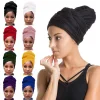 bandeaux pour femmes noires turban couvre chef extensible africain enveloppe de cheveux jersey foulard cravate bandeaux