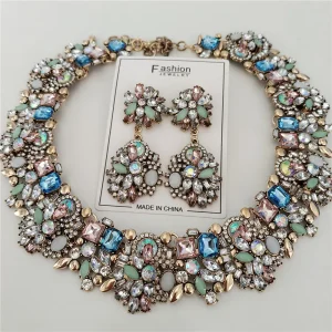 2025 nouveau indien ethnique cristal strass collier boucles d’oreilles femmes mariage mariée bijoux ensembles déclaration grand collier ras du cou 2025 nouveau indien ethnique cristal strass collier boucles d’oreilles femmes mariage mariée bijoux ensembles déclaration grand collier ras du cou
