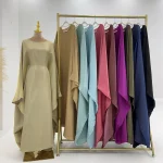 Ramadan été manches chauve-souris Satin papillon Abaya Islam musulman Maxi Robe Kebaya femmes caftan Robe Musulmane Femme robes