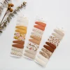 10 pièces/lot ins 6cm fleur imprimé coton alliage cheveux arc snap clips ensemble tissu plaid bobby épingles à cheveux pinces à cheveux filles enfants chapeaux