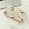 1 pièce/ensemble coeur beige, trousse de maquillage avec nœud, pochette à motif de cœur, trousse de maquillage multifonctionnelle à la mode, sac de rangement pour pinceaux de maquillage mignon