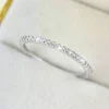 bague en argent sterling 925 pour femmes, brillante, 1.4mm, entièrement en zircon, empilable, uni, fête quotidienne, bijoux fins personnalisés
