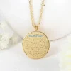 G5GC – collier musulman islamique, pendentif rond avec signe, médaillon Allah, bijoux religieux, décoration pour hommes