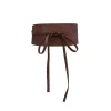 ceinture boho en faux cuir pour femmes, avec nœud papillon, style obi, ceinture cintrée, noire, marron, large, corset