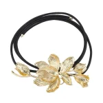 Ceinture tulipe dorée polyvalente et réglable, en alliage, Vintage, fleur en métal, chaîne de taille, argent PU, ceinture exagérée pour filles Cool