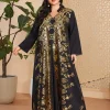 musulman arabe femme ample décontracté rétro ethnique impression noir col en v manches longues vêtements abaya femmes dubaï longue robe grande taille
