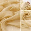 Tissu en mousseline de soie brillant, Champagne transparent, revêtement métallique doré, robe de soirée, chemisier, jupe en gaze Hanfu, Textile de luxe pour bricolage, été 2025