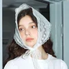 femmes style campagnard français dentelle maille triangle écharpe printemps été floral cheveux écharpe élégant bandeau bohème cheveux accessoires