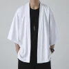 kimono hommes cape kimono para hombre manteau noir cape blanche chemise de plage été haori hommes unisexe samouraï vêtements hommes japonais