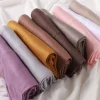 nouveau style de mode foulard musulman élastique coton jersey turban châle femmes triangle écharpe en gros pays bas plaine hijab
