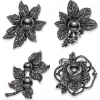 broches à nœud en strass noir pour femmes, épingle à plante en perles, épingles à revers en fleur, cadeaux de fête pour amis, accessoires bijoux