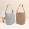 Sac à Bandoulière Tissé de Grande Capacité pour Femme, Seau d&rsquo;Eau à Main, Sac de Plage Polyvalent, Sacs de Styliste de Luxe, Vacances