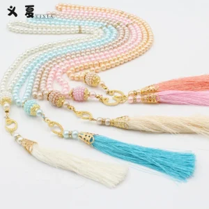 Musulman 99 perles Tasbih verre imitation perle 6mm fil perles de prière unisexe fait à la main style ethnique bijoux pour moyen-orient et…