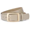 ceinture à boucle ardillon en or métallique simple pour femmes, accessoires en jean décontractés à la mode, ceinture gothique rétro en cuir pu blanc