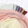 Écharpe hijab en satin de soie froissé dégradé, châle solide pour femmes musulmanes, écharpe en fil de qualité supérieure, turban islamique pour ramadan