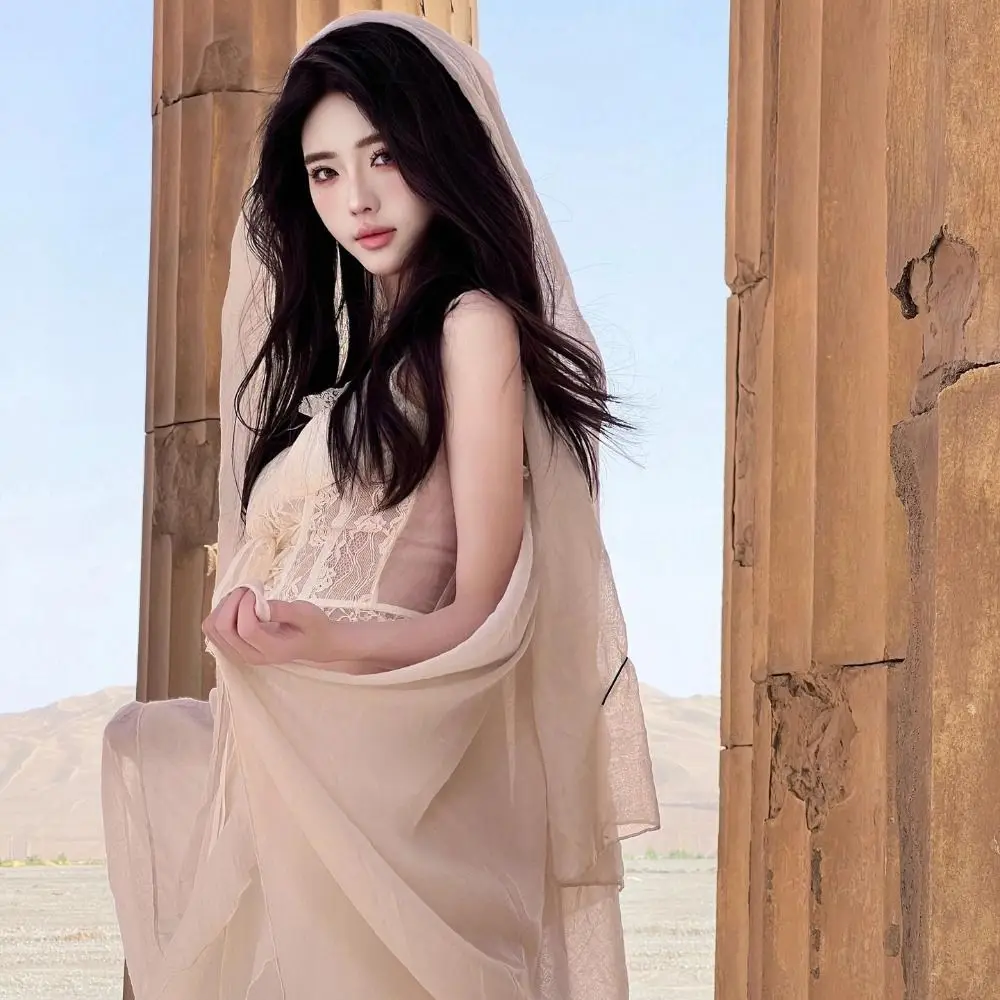 mode bohème foulard en soie châles style coréen foulard maille cou foulards transparent crème solaire hijab enveloppes mariage