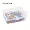 Épingles de sûreté en métal coloré, 120 pièces, avec boîte de rangement, petites épingles de sûreté pour vêtements, bricolage, épingles artisanales, accessoires de couture