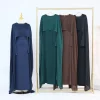 ensemble abaya deux pièces avec robe kimono à manches sulfpour femme musulmane, vêtements islamiques, kaftan, robes de soirée, pour eid ramadan