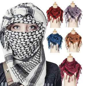 Foulard Hijab tactique du désert, foulard musulman, Keffiyeh arabe, enveloppe de tête et de cou pour hommes et femmes, écharpe de Camping coupe-vent pour femmes et hommes ﻿
