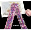 Rubans en dentelle à paillettes, 1 mètre, fleurs, maille, tissu organza, vêtements pour robe, accessoires pour cheveux, vêtements décoratifs