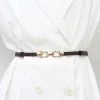 ceinture fine en cuir pu pour femme, ceinture élégante, ceinture en alliage, ceinture réglable, mode féminine