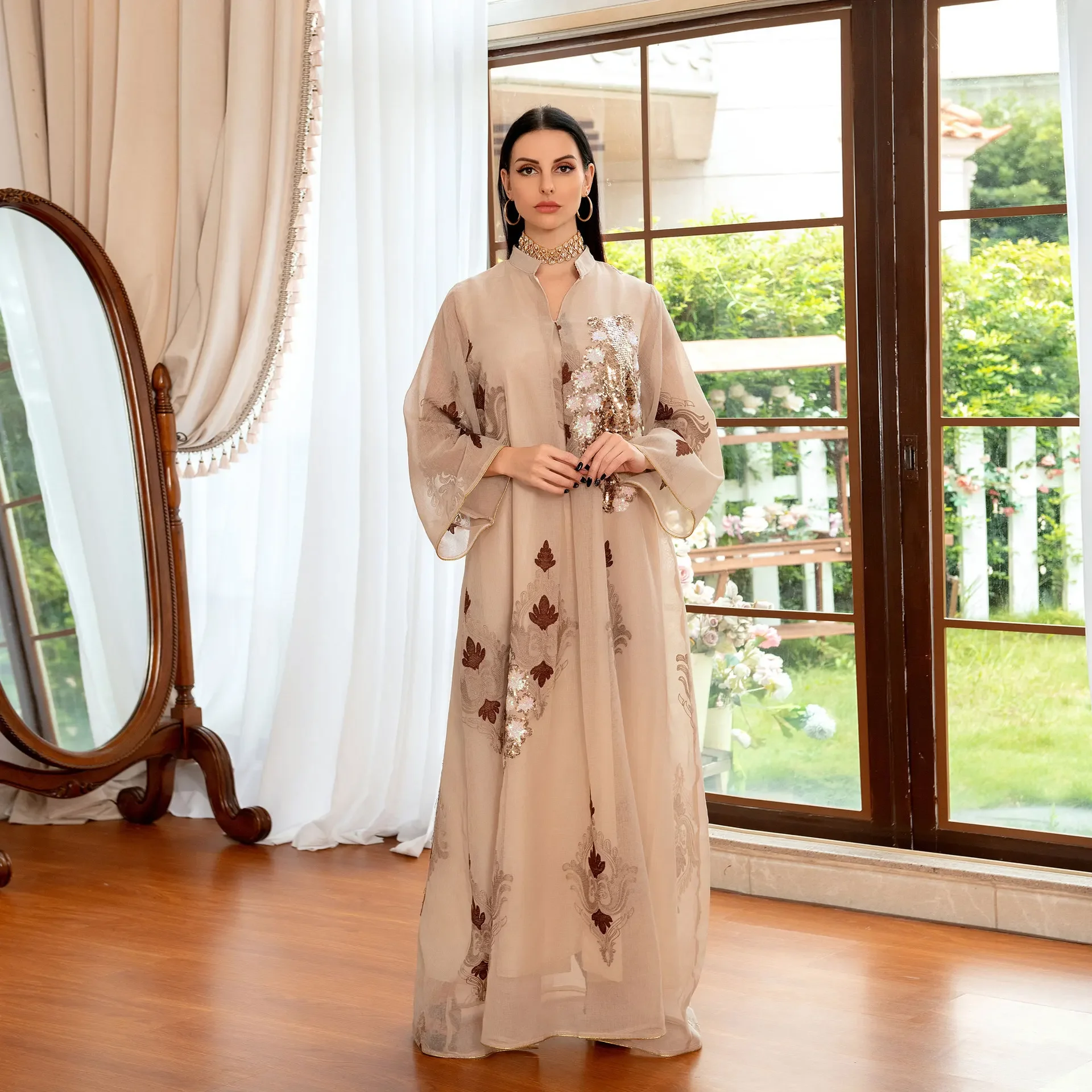 abayas musulmanes robes élégantes paillettes broderie robe de soirée ramadan caftan marocain pour femmes vêtements arabes généreux